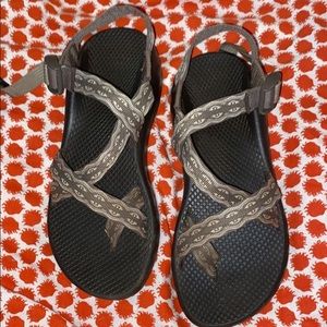 Grey Chacos single strap and a toe strap